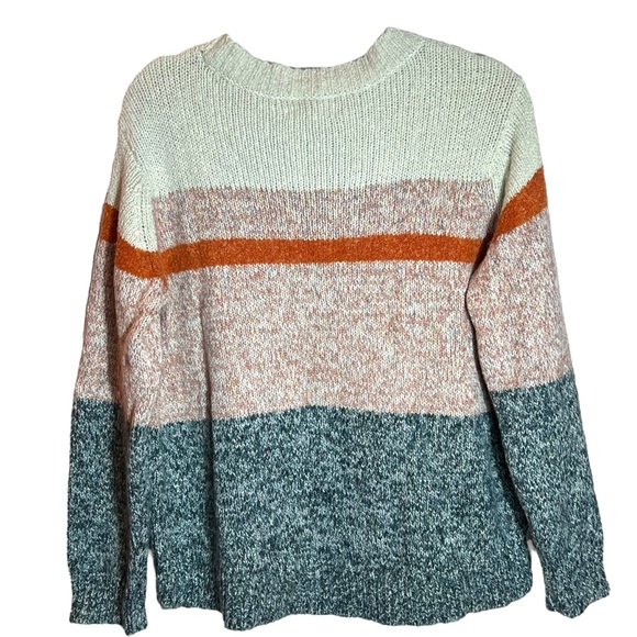 Lou & Grey by Loft Color Block Knit Sweater, Large - Picture 2 of 9